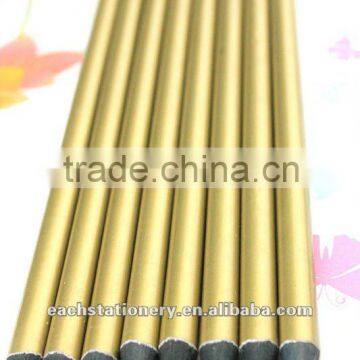 2013 new arrival round black wood HB yellow painting metallic pencil in bulk