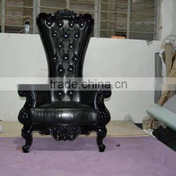 Classical black leather high back chair XY0175