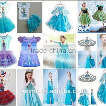 Hot sale snow queen elsa costume elsa dress for children BC2032