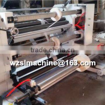 Automatic plastic film slitter rewinder