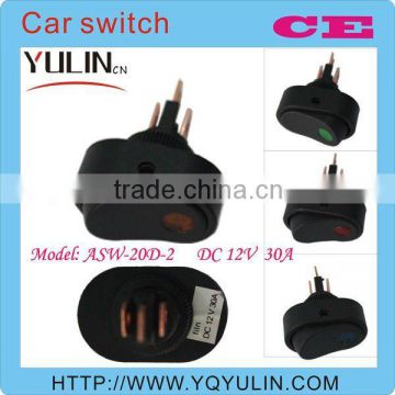 12mm automatic car start switch with yellow fluorescent lamp