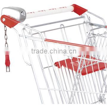 Supermarket shopping trolley coin lock system