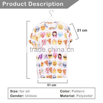 Brand New Custom 3D Printing Emoji Softextile T-shirt Factory Price