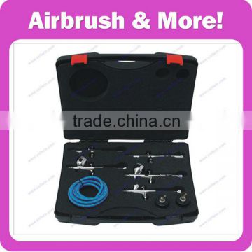 5pcs Airbrush Kit With 5 Airbrushes: Single Action Airbrush & Double Action Airbrush,Gravity Feed Type and Siphon Feed Type.