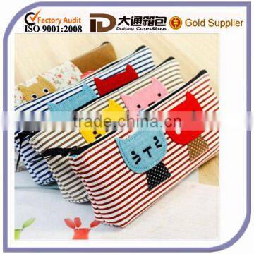 creative student's cute cartoon stripe canvas pencil case