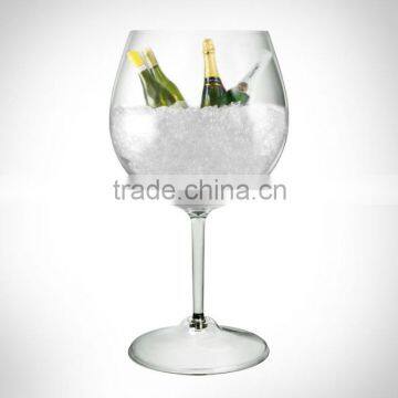 Customized size leadfree crystal high quality popular model wine goblet shaped ice bucket special model