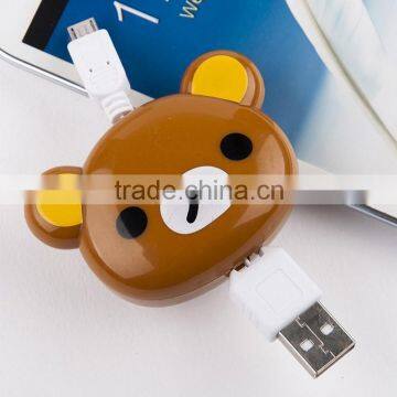 Collapsible cartoon data cable for Micro USB