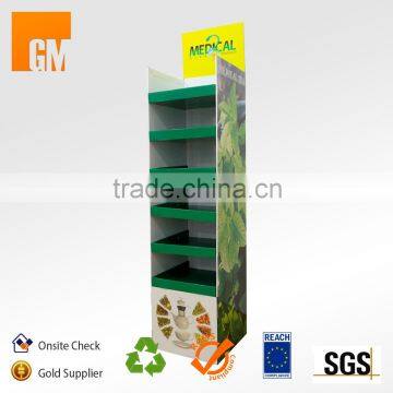 Offset Full Color Printing Cardboard Display Stand For Tea Advertising