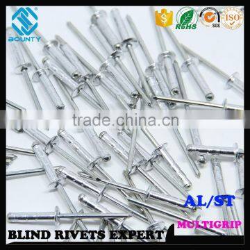 HIGH QUALITY FACTORY DOME HEAD AL/ST MULTI GRIP RIVETS