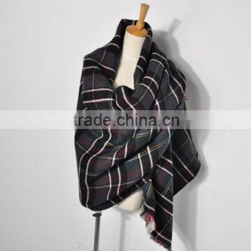 New Product High Quality Fashion Pallium/big Grid Warm ShawlWJ-666 photo-2