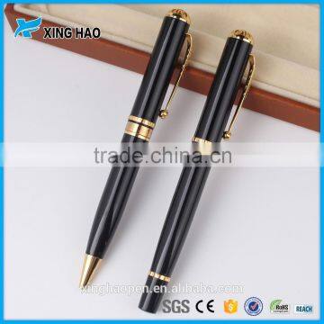 Hot sale promotion black metal pen luxurious metal ball pen with gift box promotional pen with logo