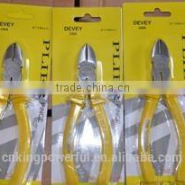 High Quality Diagonal Cutter Plier hand tools with yellow handle