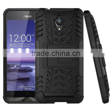 Kickstand cover case for Zenfone GO ZC 500TG made of TPU and PC