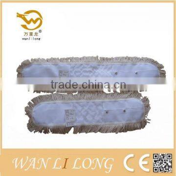 W004 Cotton Flat Mop Head,with Metal Button Pocket.