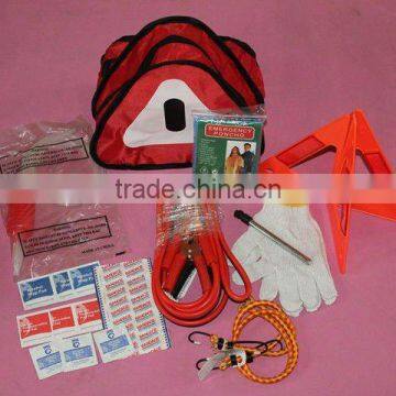 auto roadside tool set,red triangle emergency car tool bag