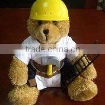 Traditional Teddy Bear with Electrician Uniform