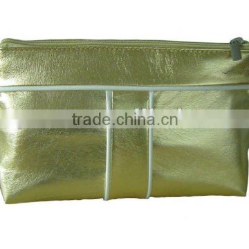 cosmetic bag gold pu bag wholesale