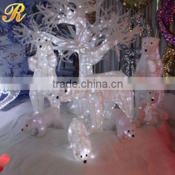 Crystal led bear light zoo park decoration