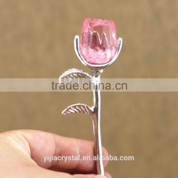 Factory Directly Sale AAA k9 Crystal Miniature Rose Flower for Wedding Gift Decoration Home photo-3