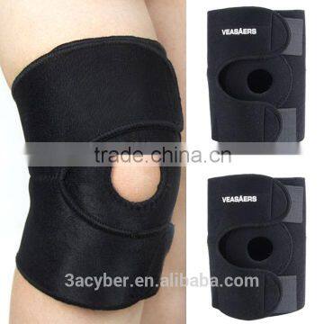 New 2 PCS OPEN PATELLA Compression Knee Cover Knee Belt Black
