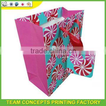 Foldable bows ribbon gift bag