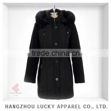 lady women fashion real fur winter padding garment LK15024