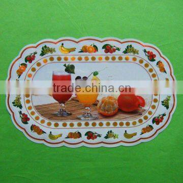 oval white vinyl placemats