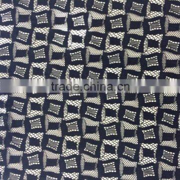 elegant geometrical elastic jacquard nylon spandex lace fabric