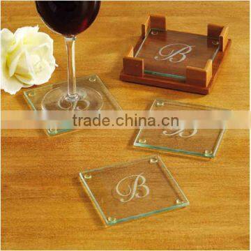 Square glass coaster clear beer glass coaster