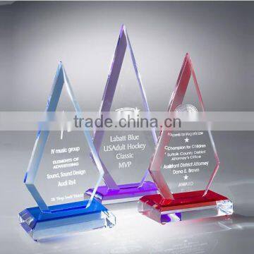 Wholesale cheap Crystal glass colorful awards and trophies plaques