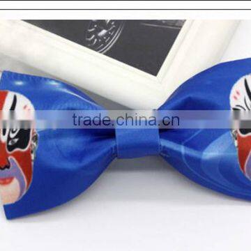 Wholesale New Design Casual Blue Printed Cotton Conversational Bow Ties