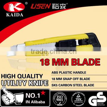 Plastic handle 18 mm Blade Utility Knife safety cutter knife hot knife cutter