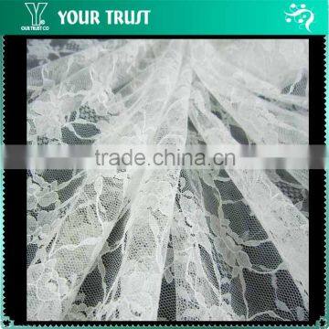Cheap Overwhelming White Mesh Lace 100% Nylon Fabric photo-6
