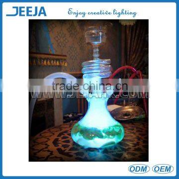 round mini multicolors rgb led shisha clear glass hookah