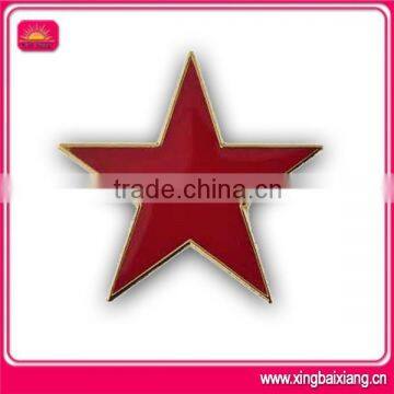 Low price customized star shaped badge lapel pin with magnet