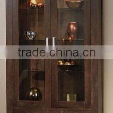 wooden glass cabinet