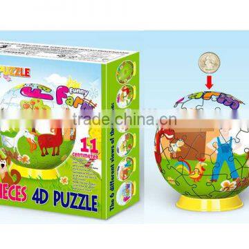 Promotional 4D Global Puzzle Coin Bank 60PCS OEM Design