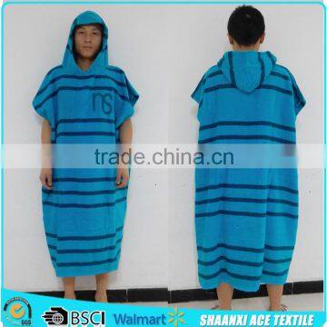 100% cotton super warm stripes woven jacquard poncho surf towel stripes towelling surf poncho