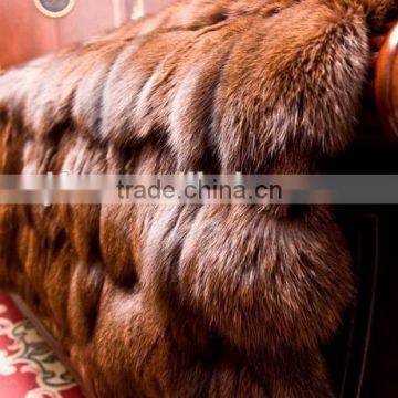 Custom Real Fox Fur Patchwork Blanket Plush Fur Bedding Necessaries photo-4