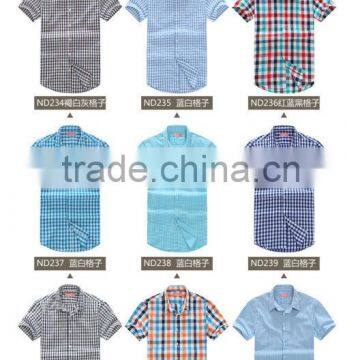 Fashion design Polyester Cotton fabric check shirt