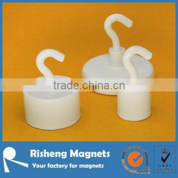 neodymium magnetic hook white painted hook magnet china