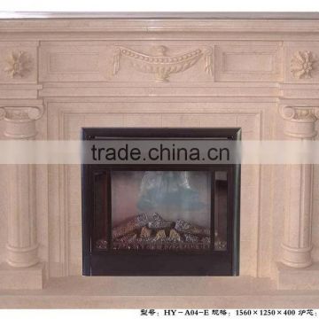 Beige Marble Fireplace