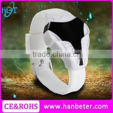 Creative design white adjustable strap watch analog digital wrist watch led watch