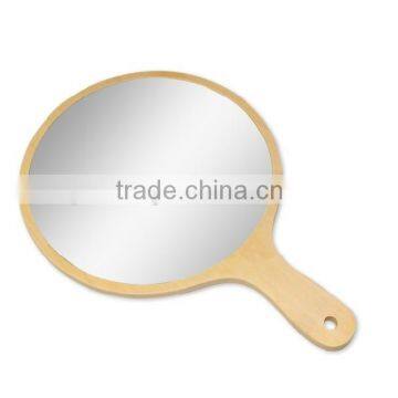 Wooden cosmetic mirror with handle