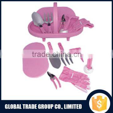 9 PCS Pink Garden Tools Set A3 Steel head PE Handle 551701