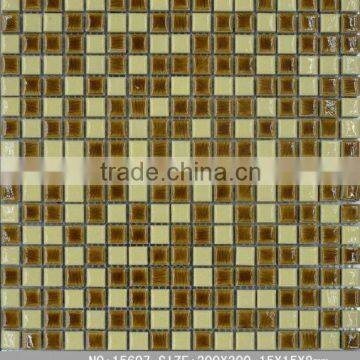 Clolorful White Yellow Mix Gold Ceramic Mosaic Tile