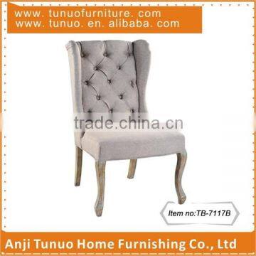 Dining chair,Luxury,Tufted back with buttons,Rubber wood and fabric,TB-7117B                        
                                                Quality Choice