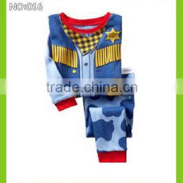 boys gentleman printed design pajamas kids handsome sleepwear 100% cotton long sleeve pajamas set baby clothe set wholesale