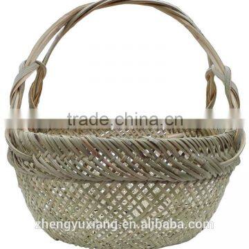 Bamboo woven fruit picking basket