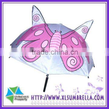 18"Plastic Handle Rain Butterfly shaped Child umbrella